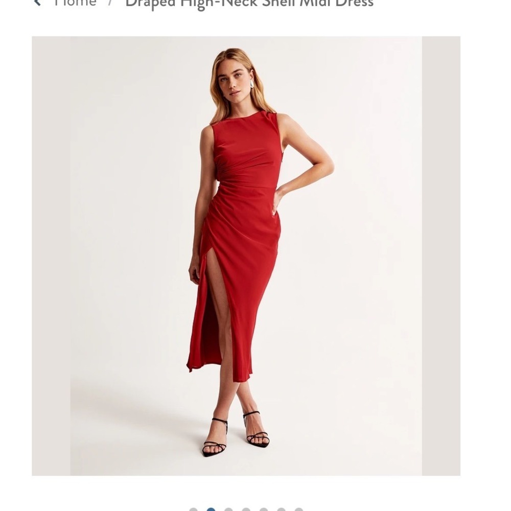 Abercrombie & fitch draped dark red claret backless midi dress size large new